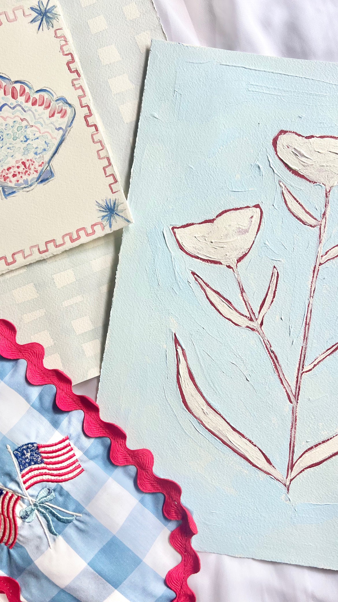 Americana Block Print on Fine Art Paper