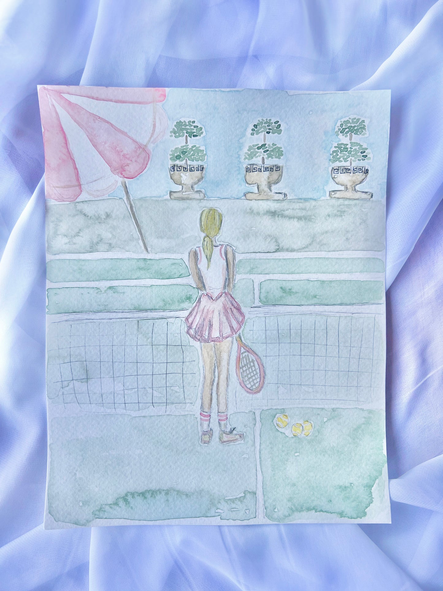 Queen of the Court Original Tennis Girlies - Watercolor & Acrylic