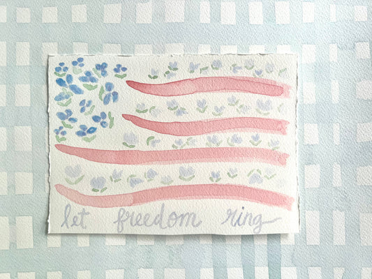 Let Freedom Ring Watercolor